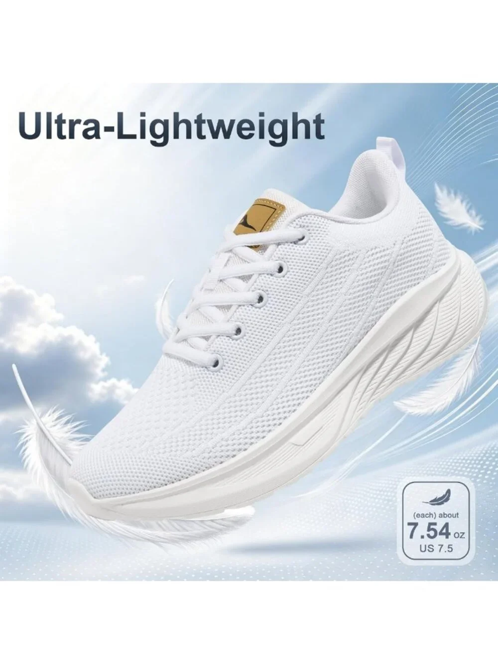 Comfortable Women's Walking Shoes - Breathable Knit Tennis Sneakers for All-Day